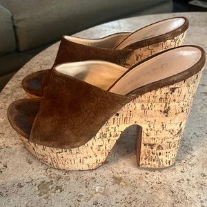 Sexy six inch heels. Suede and Cork Casadei size 11